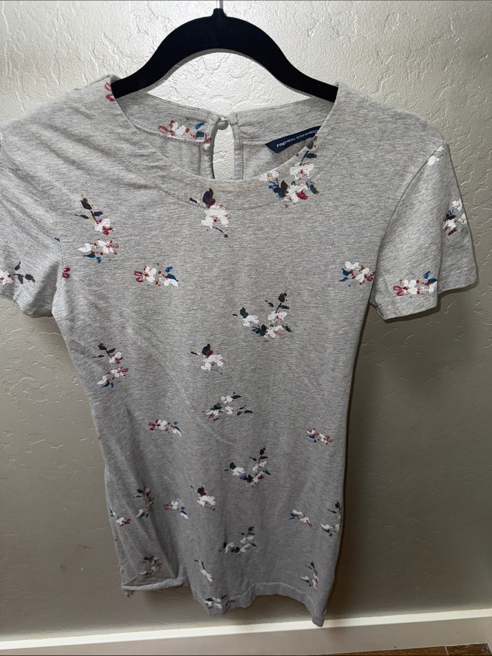 French Connection Light Gray Floral Dress